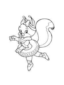 Squirrel Ballerina coloring page