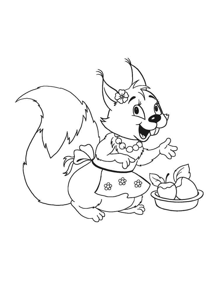 Happy Squirrel coloring page