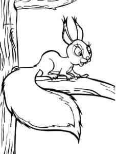 Cartoon Red Squirrel coloring page
