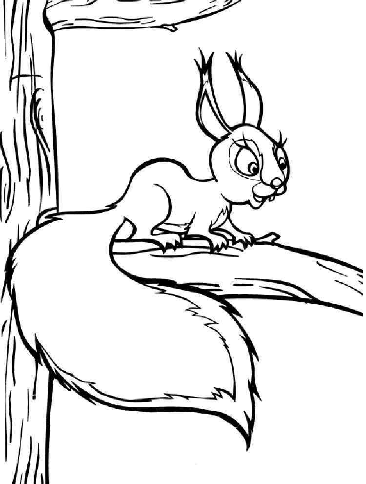 Cartoon Red Squirrel coloring page