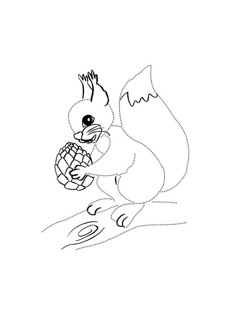 Squirrel with Pinecone coloring page