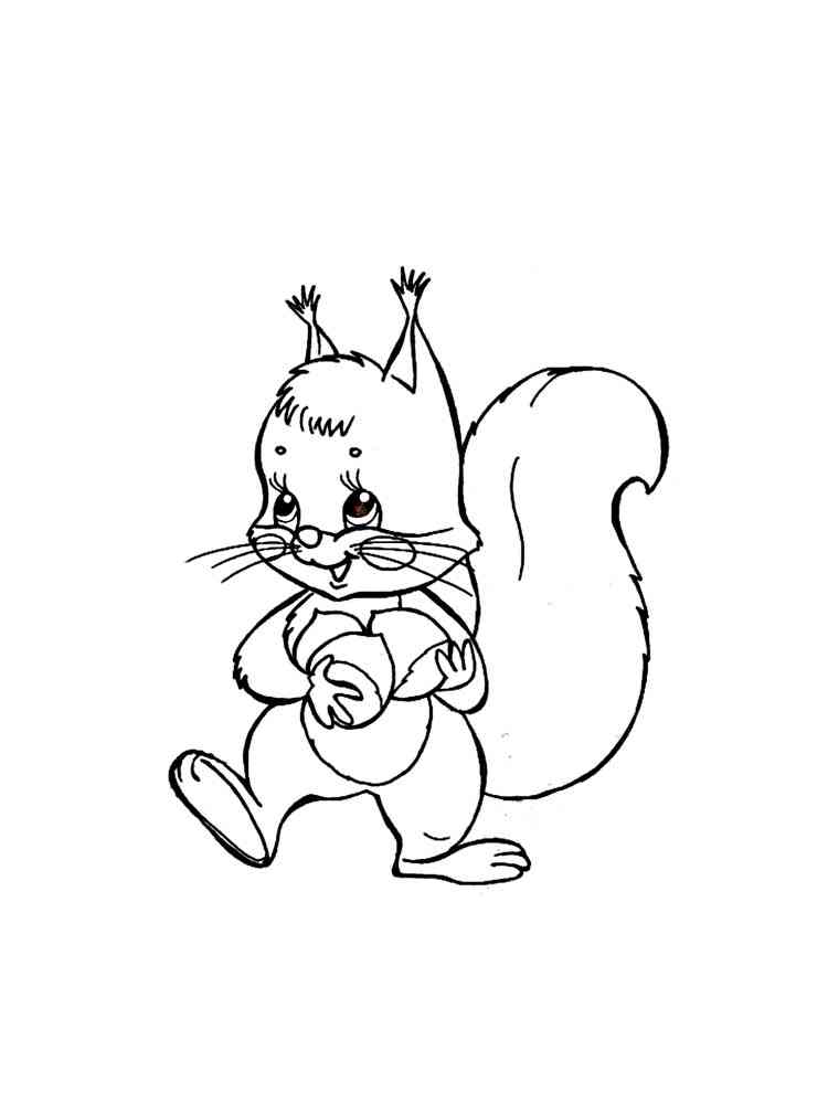 Squirrel Holding Nuts coloring page