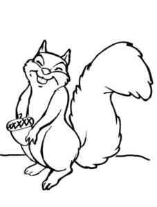 Happy Cartoon Squirrel coloring page