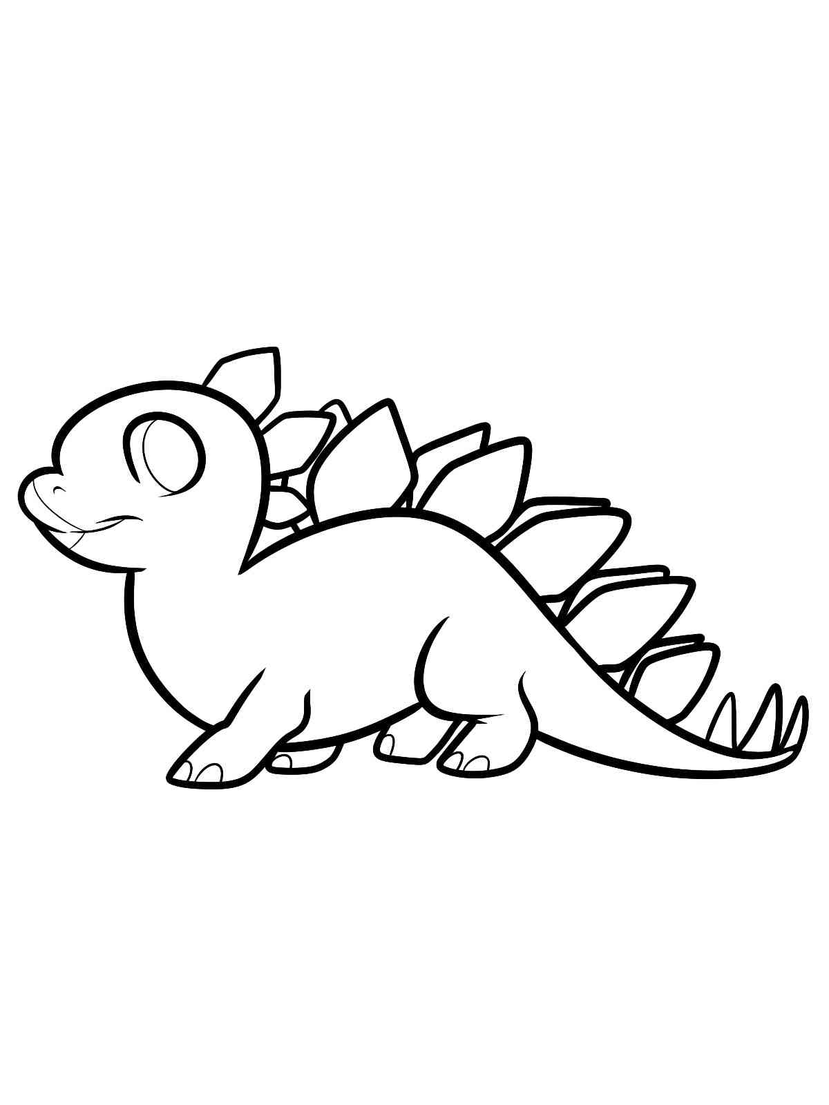 Kawaii Stegosaurus coloring page