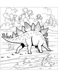 Stegosaurus in the river coloring page
