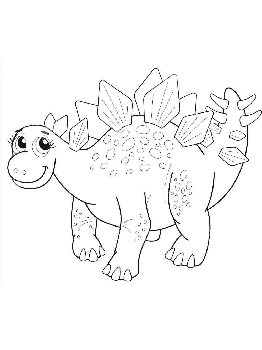 Cute Baby Stegosaurus coloring page