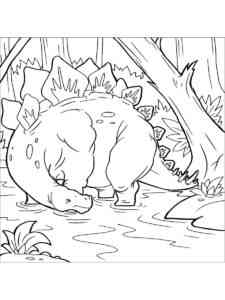 Stegosaurus in water coloring page