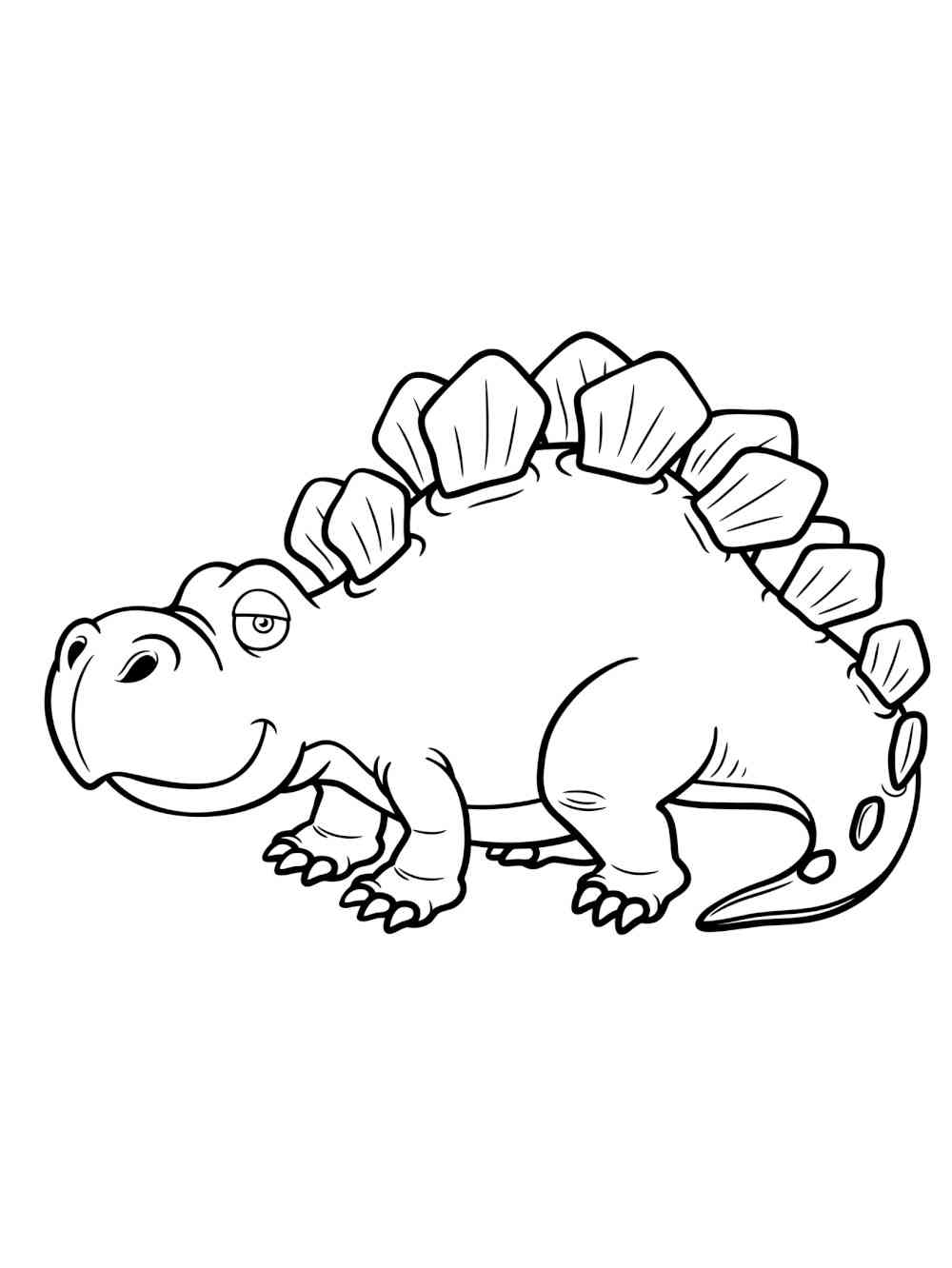 Funny Little Stegosaurus coloring page