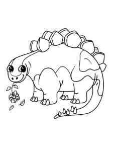 Stegosaurus eating Flower coloring page