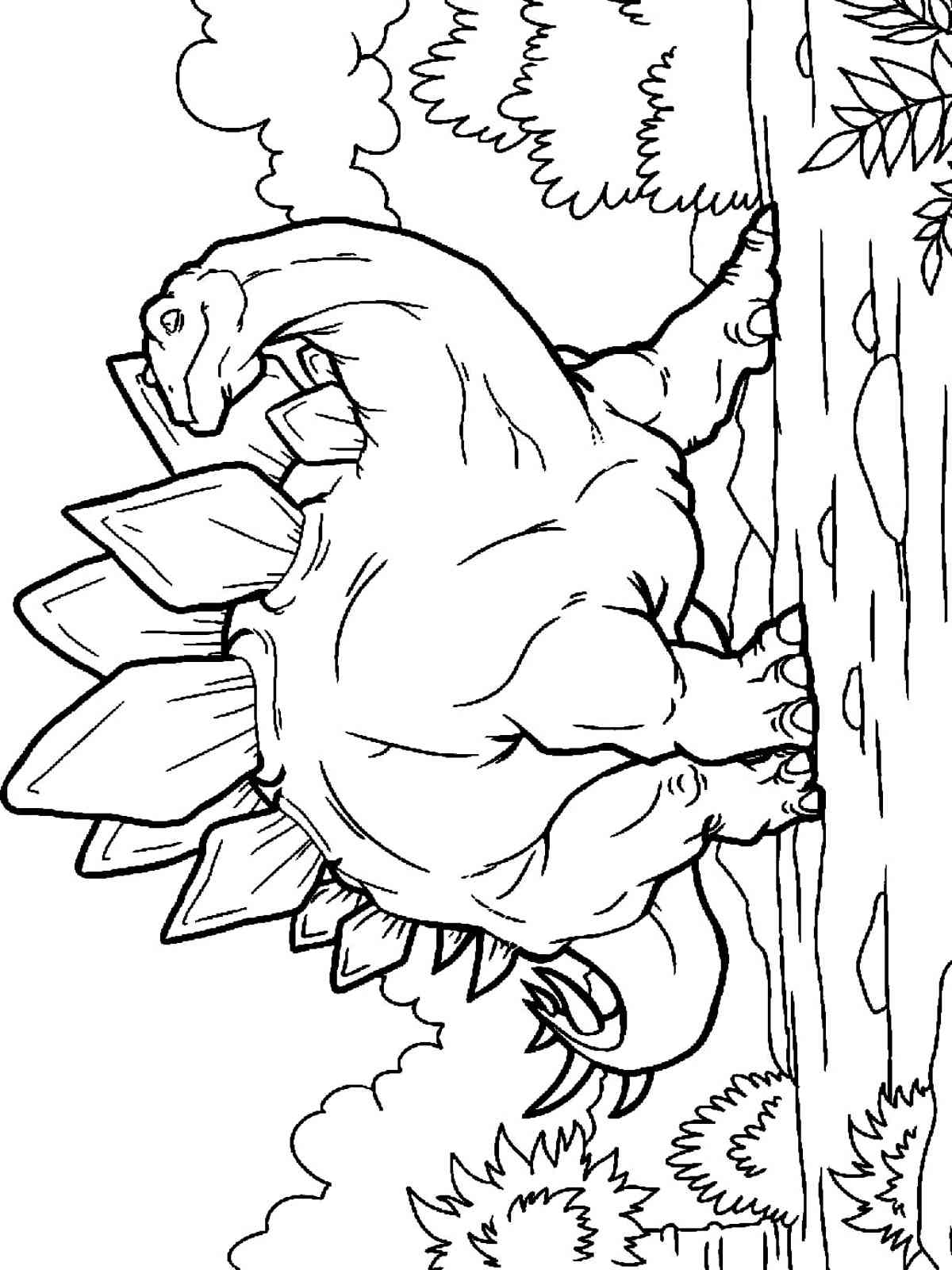 Huge Stegosaurus coloring page