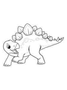 Little Cartoon Stegosaurus coloring page