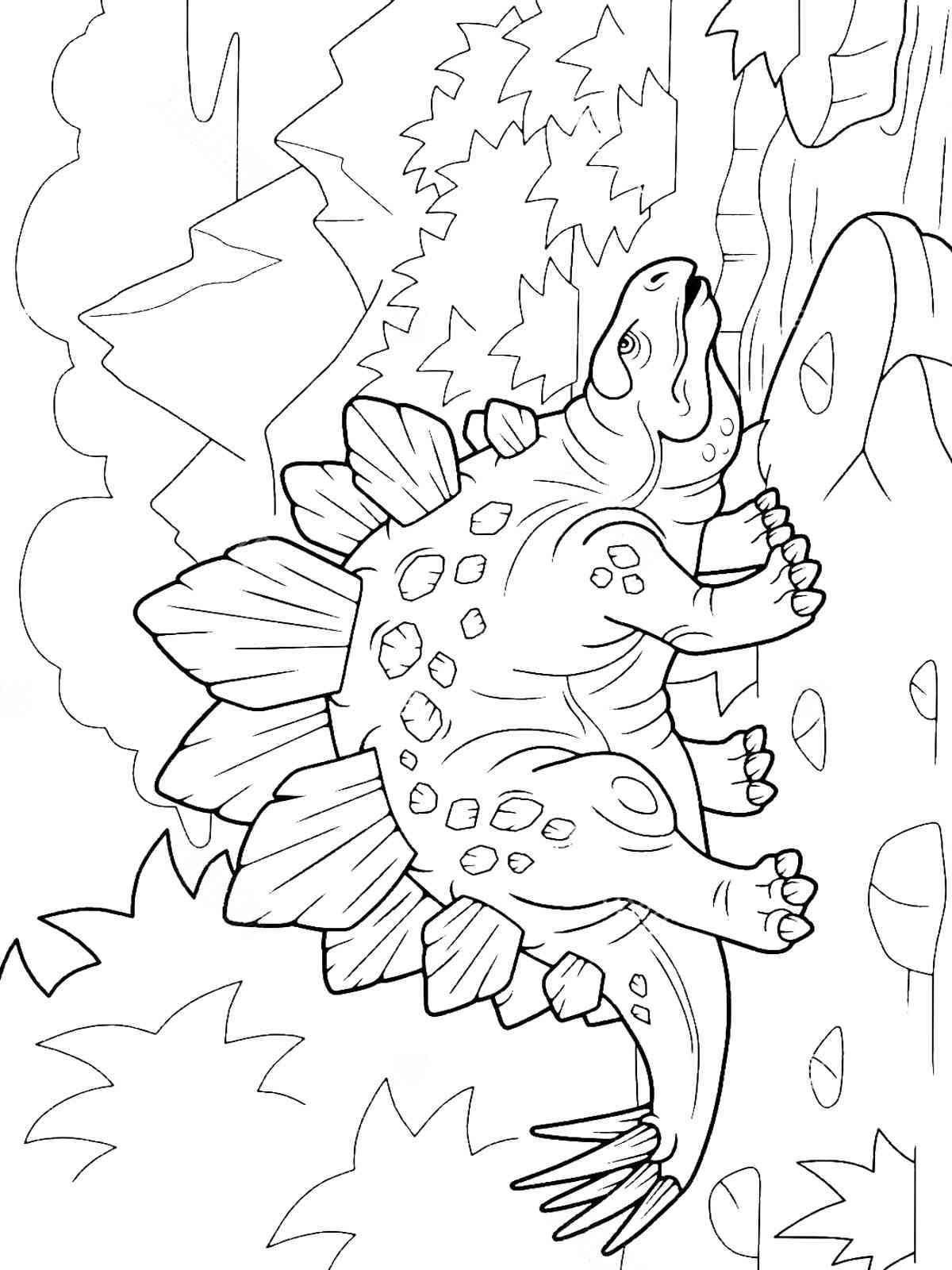 Stegosaurus on the Rock coloring page