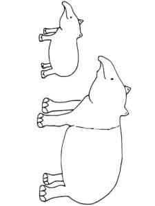 Tapir with a cub coloring page