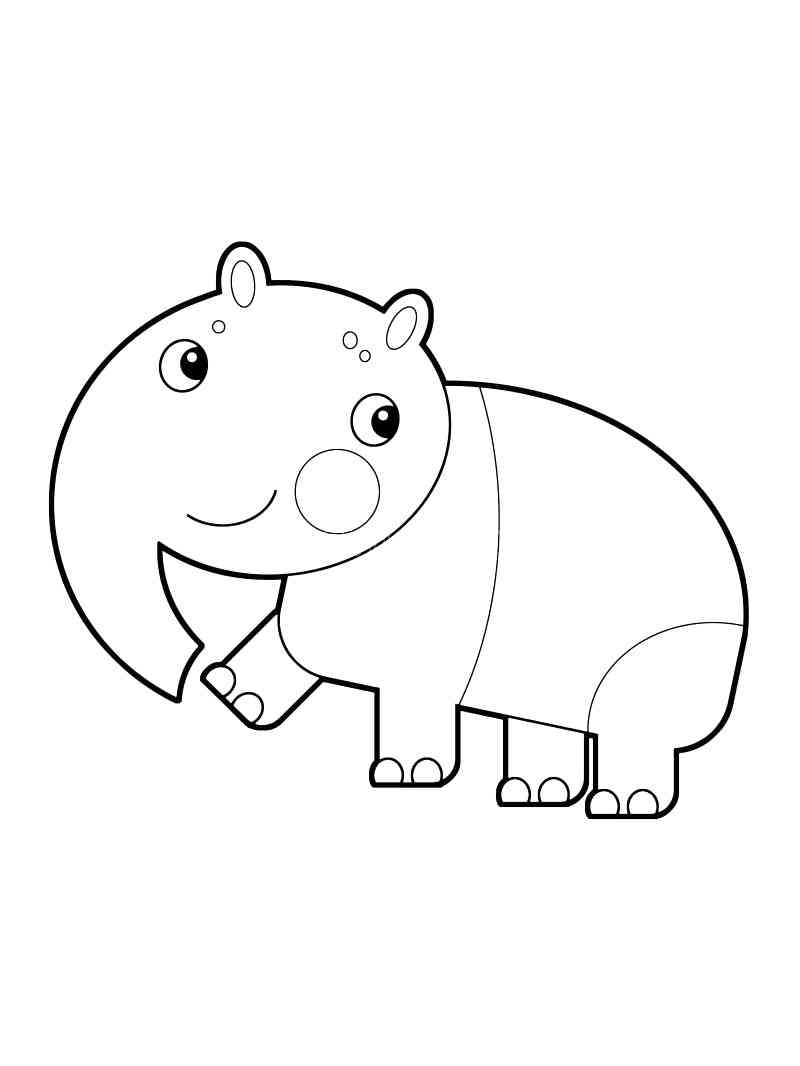 Cartoon Tapir coloring page