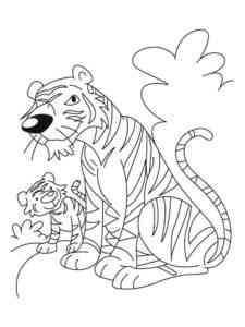 Sitting Tiger coloring page