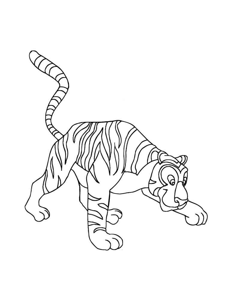 Funny Cartoon Tiger coloring page