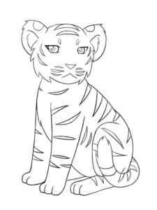 White Bengal Tiger Cub coloring page