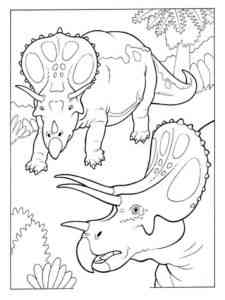 Two Tricaratops coloring page
