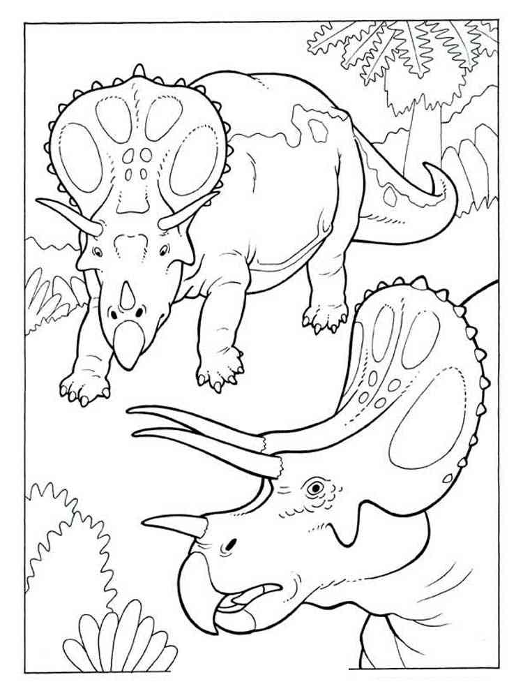 Two Tricaratops coloring page