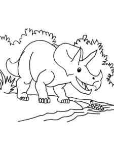 Happy Triceratops coloring page