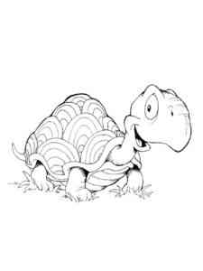 Cute Cartoon Turtle coloring page