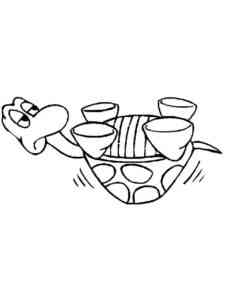 Turtle lies on his back coloring page
