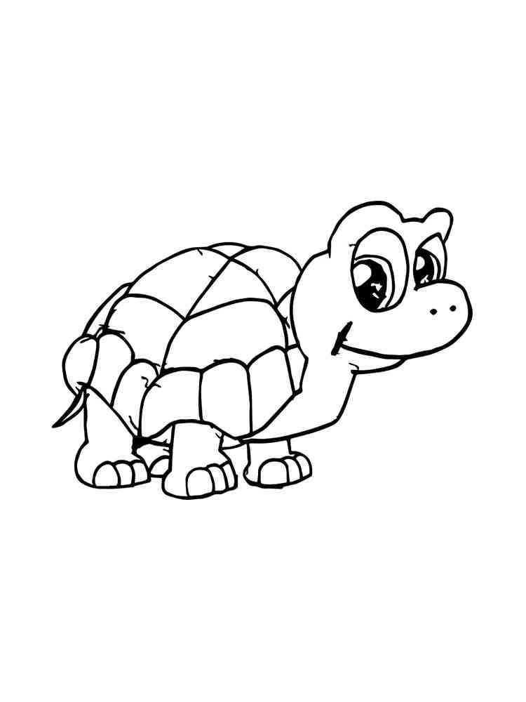Simple Cute Turtle coloring page