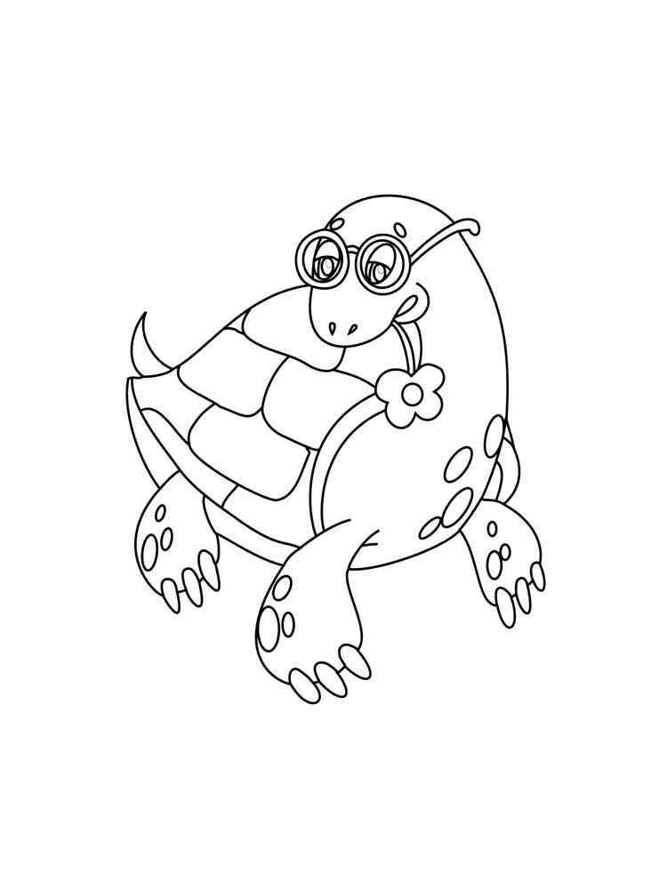 Turtle with Glasses coloring page