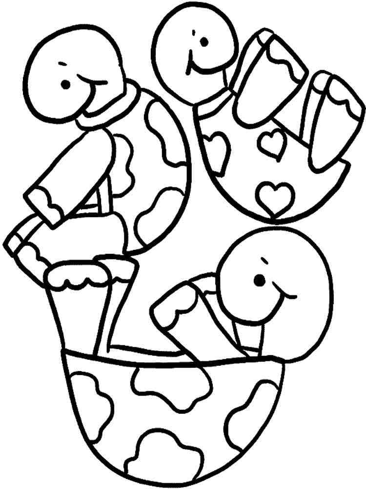 Three Turtles coloring page