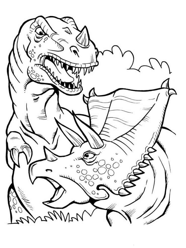 Tyrannosaurus and Triceratops coloring page