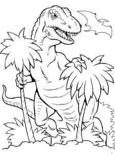 Tyrannosaurus in the Jungle coloring page
