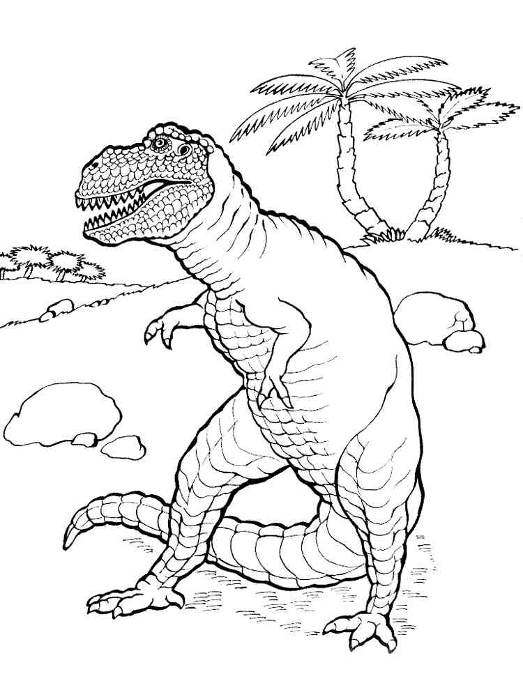 Realistic T Rex coloring page