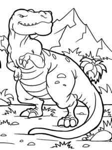 T-Rex at the Mountain coloring page