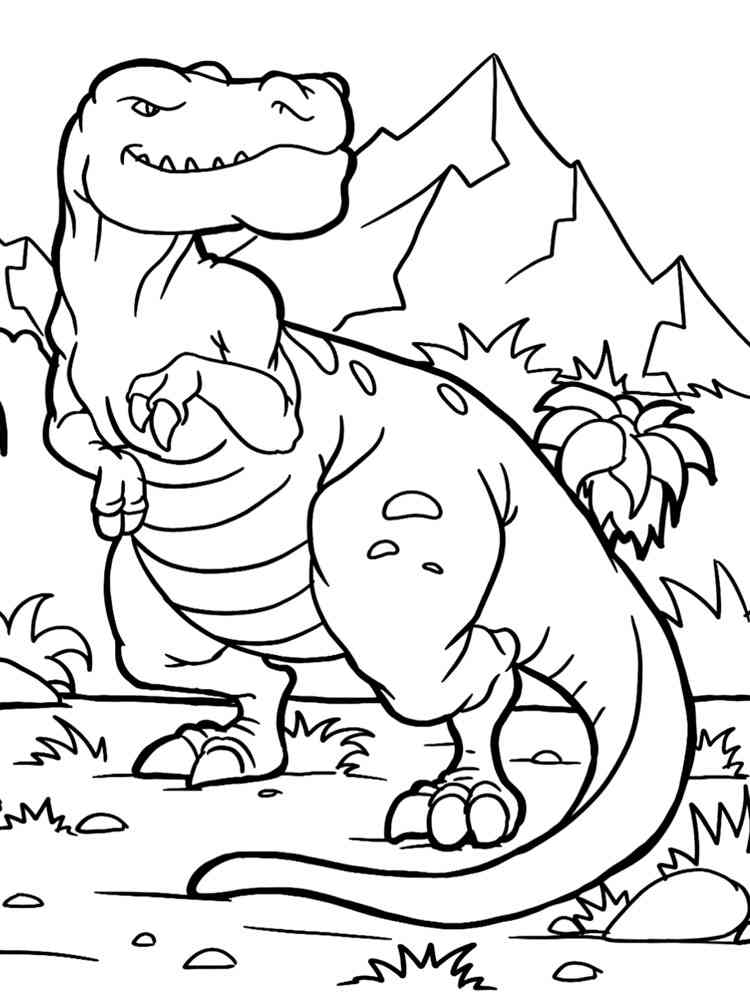 T-Rex at the Mountain coloring page