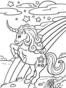 Unicorn with Rainbow coloring page