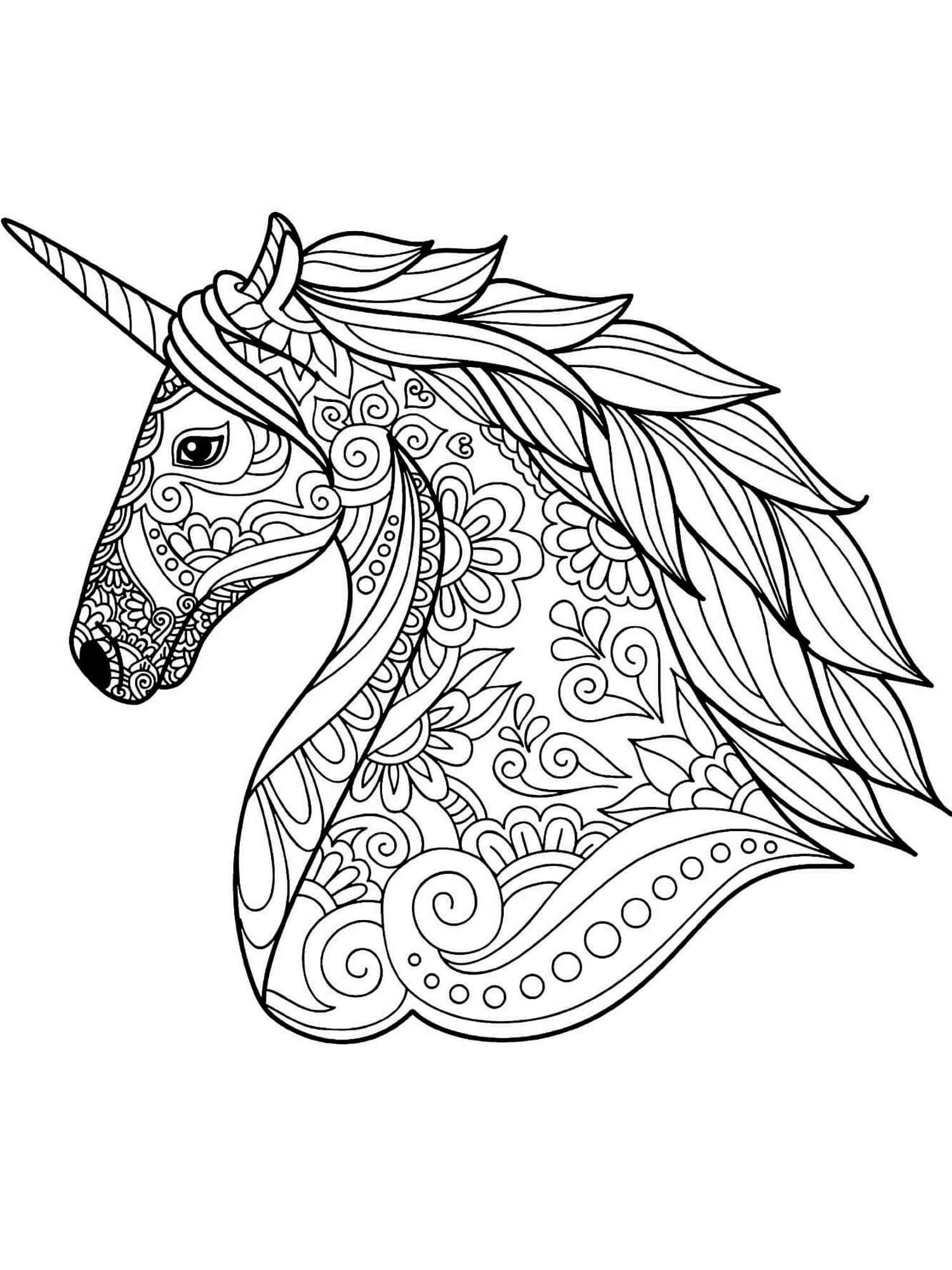 Unicorn Antistress coloring page
