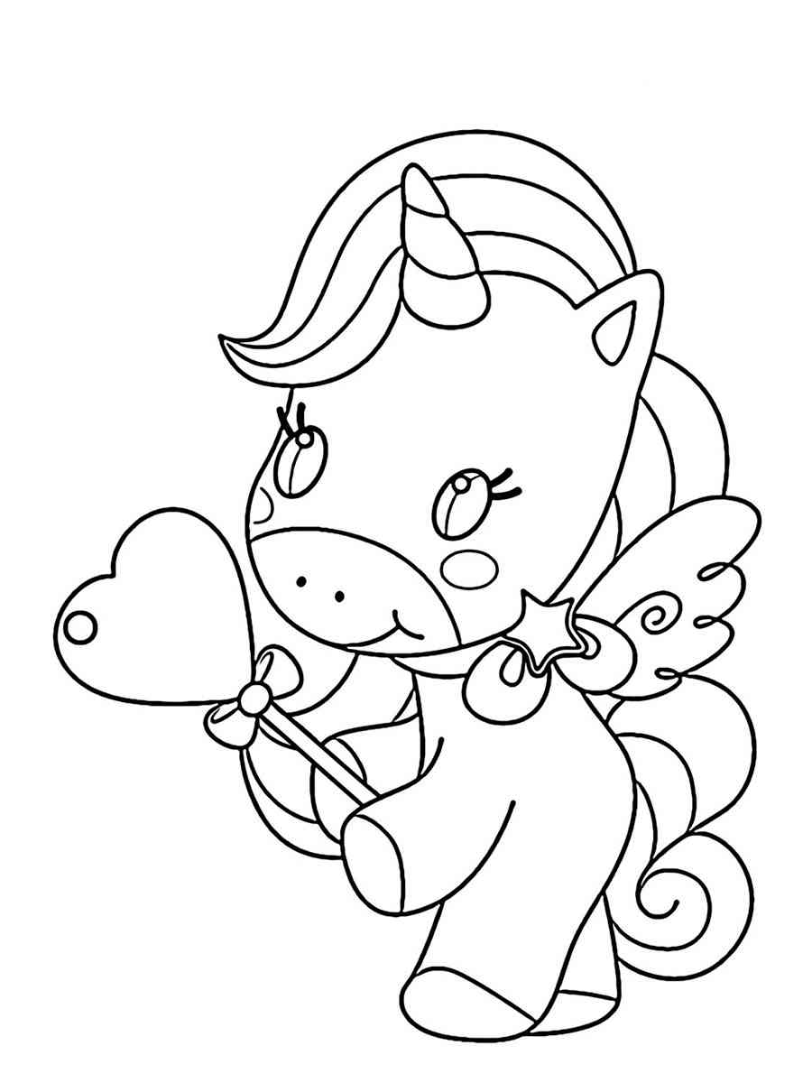 Unicorn with Lollipop coloring page