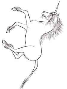 Unicorn Running coloring page