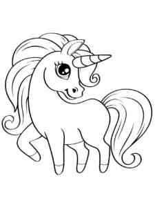 Easy Cute Unicorn coloring page
