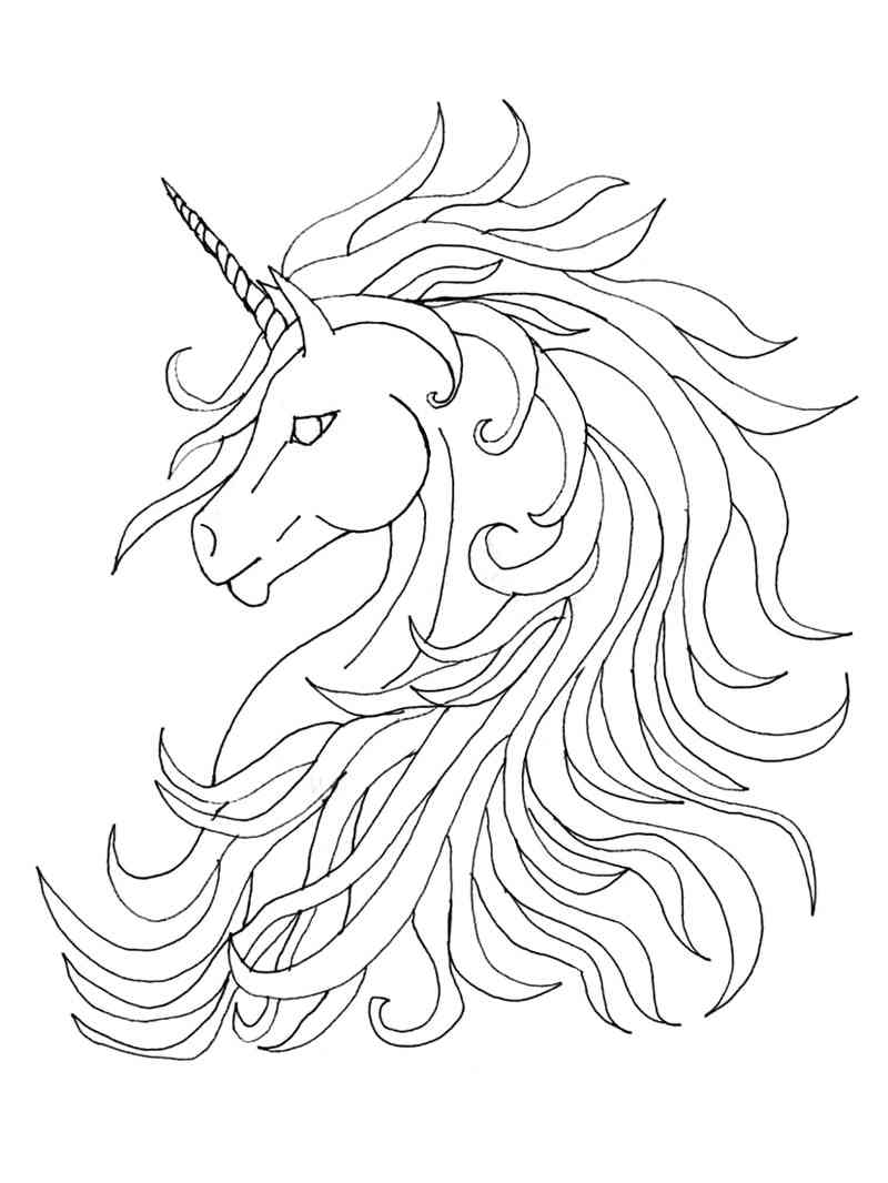 Unicorn Portrait coloring page