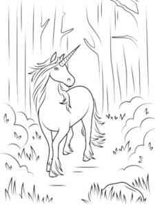 Forest Unicorn coloring page