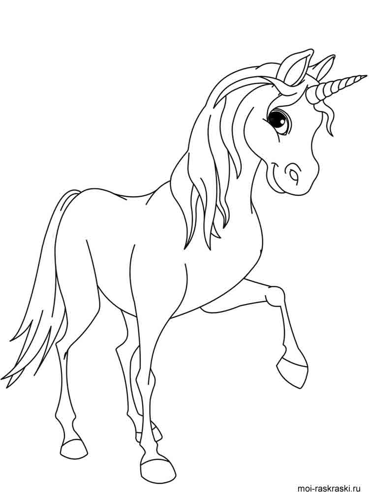 Beautiful Young Unicorn coloring page