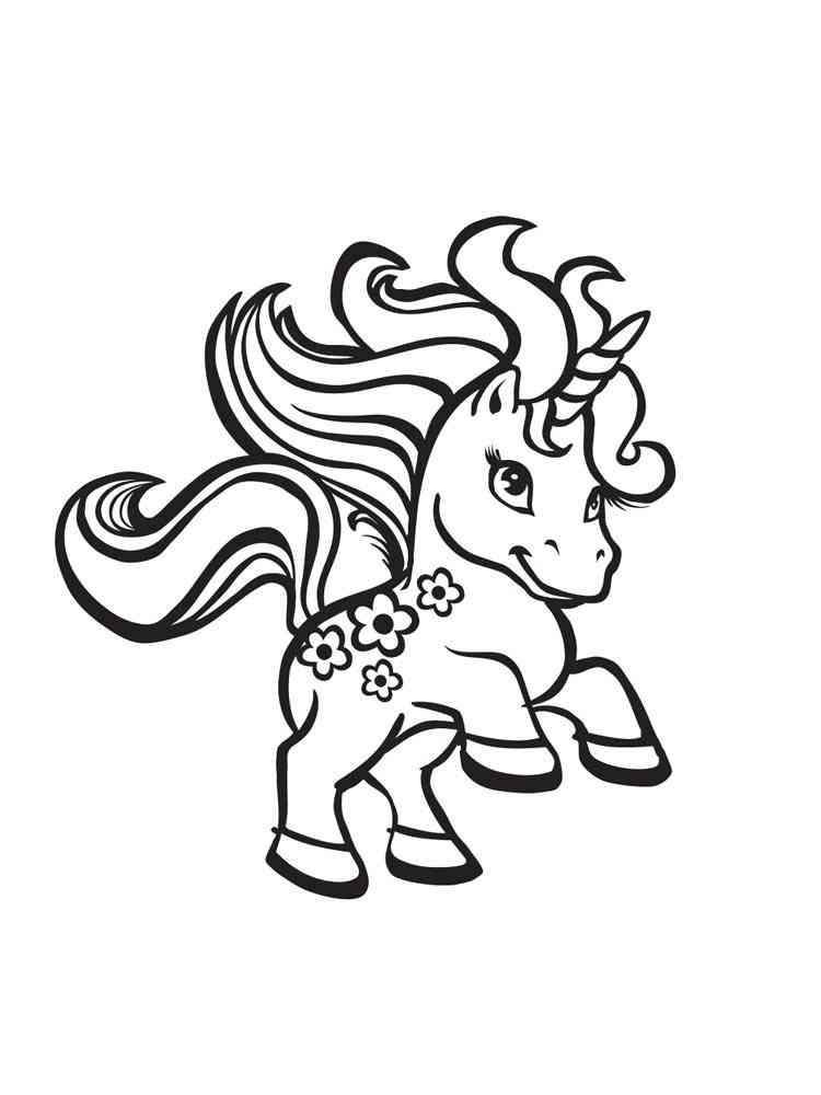 Cute Little Unicorn coloring page