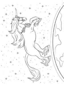 Unicorn in Space coloring page