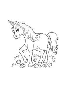 Grazing Unicorn coloring page