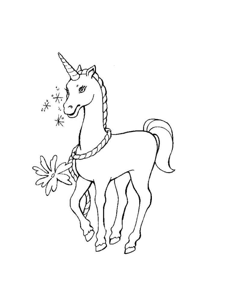 Easy Young Unicorn coloring page