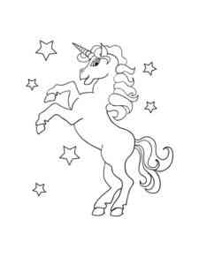 Unicorn and Stars coloring page