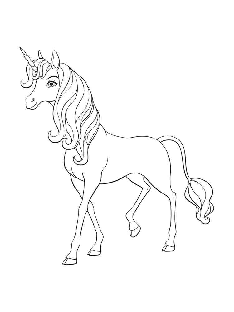 Cartoon Unicorn coloring page