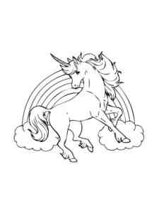 Unicorn And Rainbow coloring page
