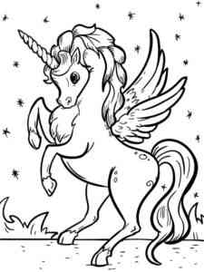 Graceful Winged Unicorn coloring page